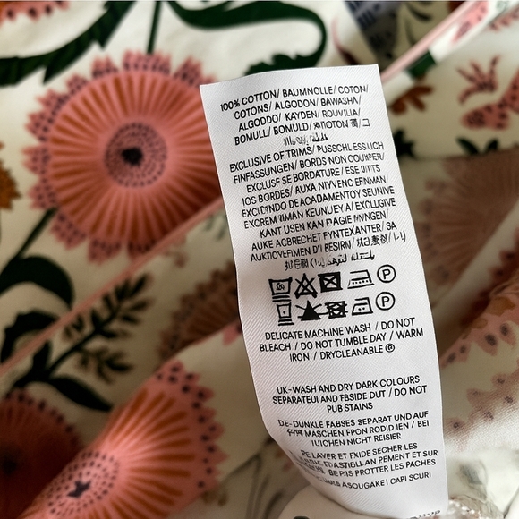 Boden Ivory Jungle Floral Print Cotton Sateen Dressing Gown / Robe Size XS - Picture 6 of 8